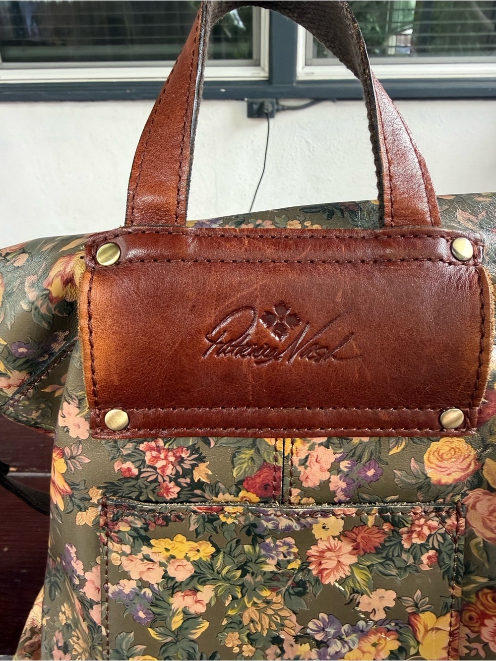 Patricia Nash Floral Leather Convertible Backpack Crossbody Bag Purse - Picture 6 of 12